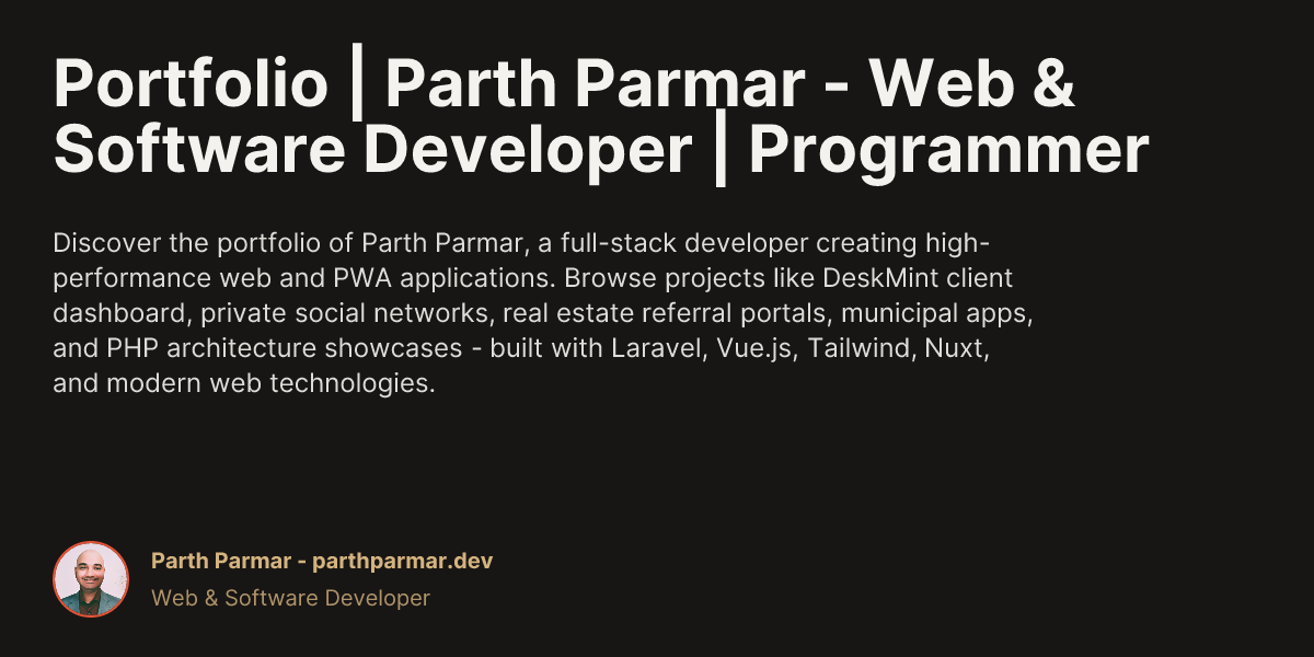 Portfolio | Parth Parmar - Web & Software Developer | Programmer ...