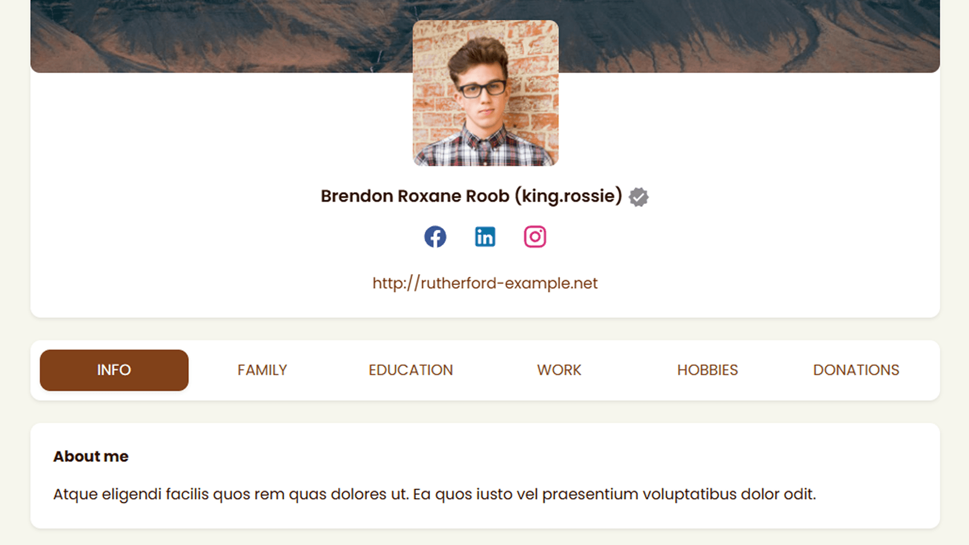Profile view showing verified account details in closed community social network